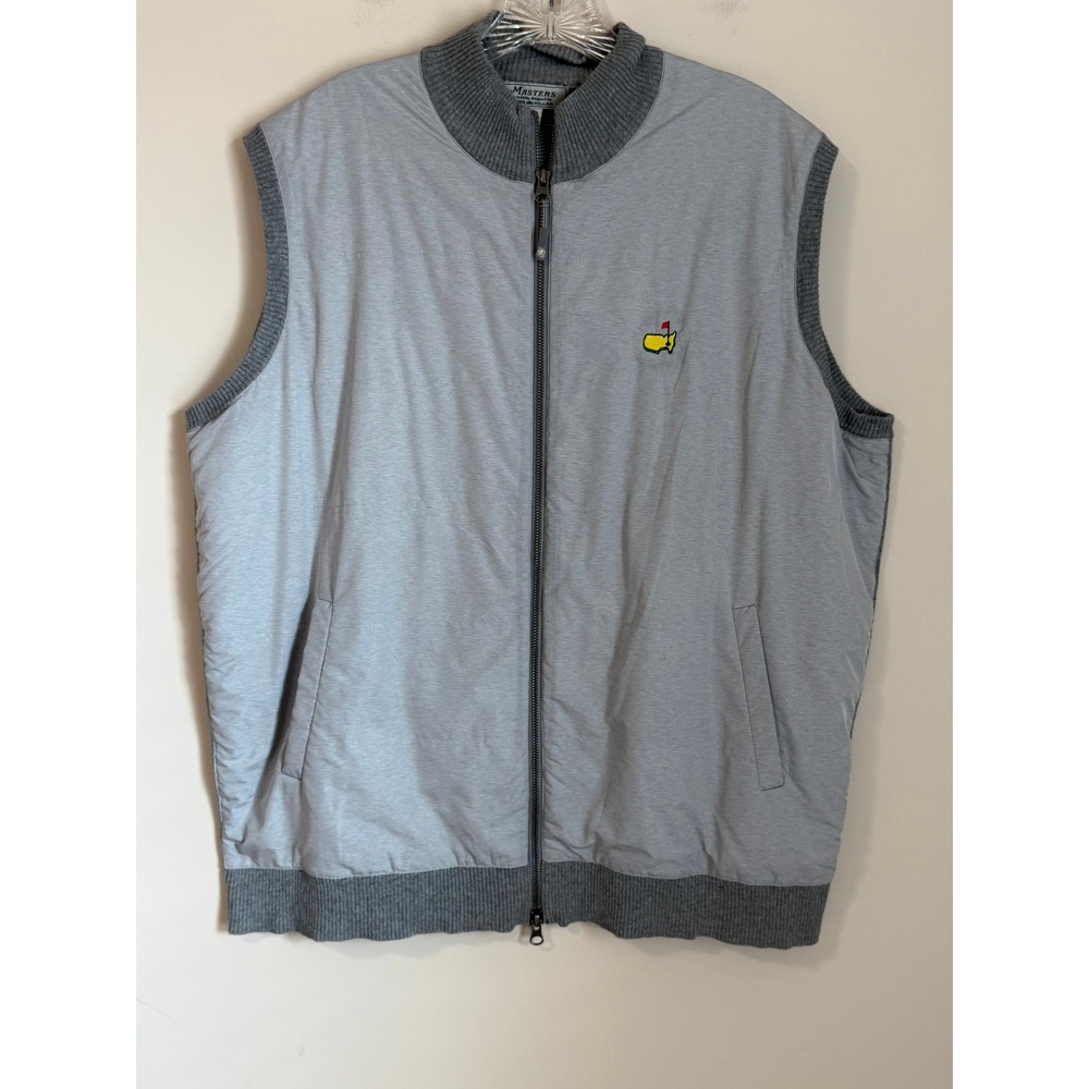 Peter Millar Masters Golf Quilted Vest Mens XL Gray Hybrid Full Zip Augusta